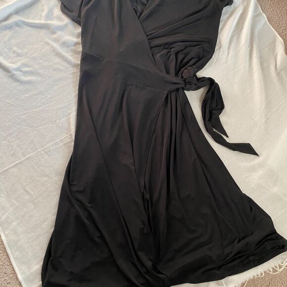 Lane Bryant Black Wrap Dress - Size 24 - Picture 6 of 6